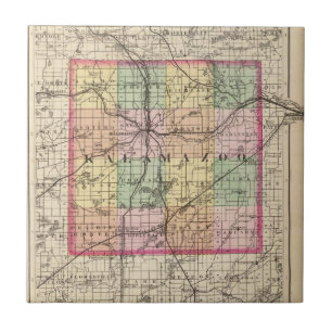 Map of Kalamazoo County, Michigan Tile