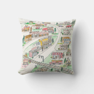 Map of Kane, PA Throw Pillow