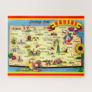  Map of Kansas 16x20  Jigsaw Puzzle