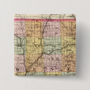 Map of Kent County, Michigan 2 Inch Square Button