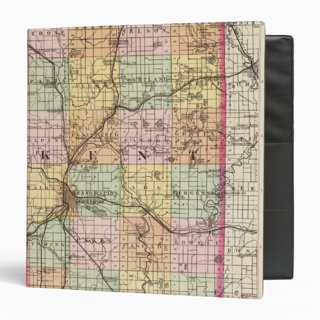 Map of Kent County, Michigan Binder (Front/Inside)