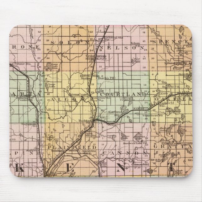 Map of Kent County, Michigan Mouse Pad (Front)
