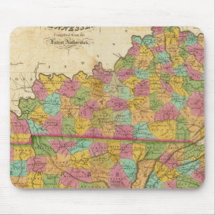 Map of Kentucky And Tennessee Mouse Pad