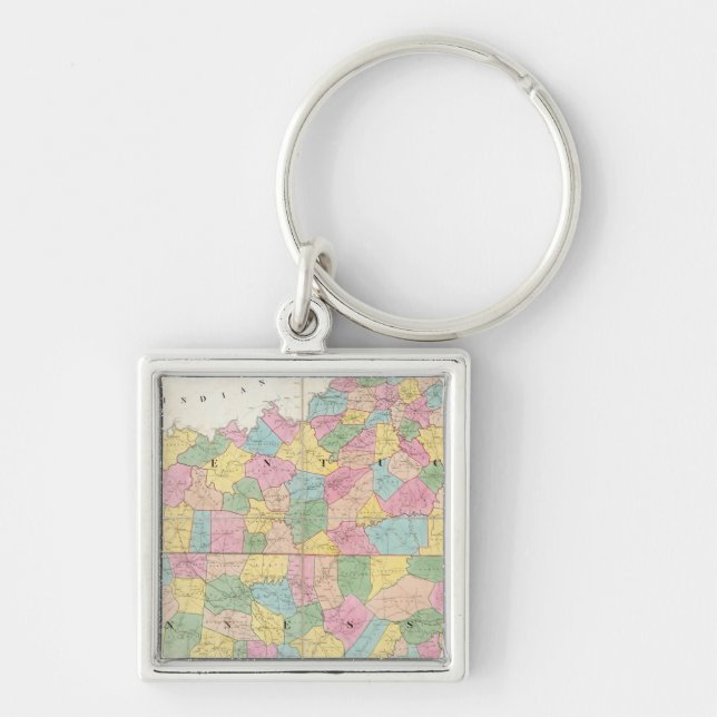 Map of Kentucky & Tennessee Keychain (Front)