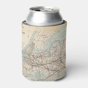 Map of Kings, Queens, Long Island Can Cooler