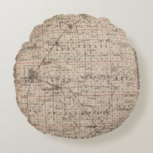 Map of Knox County Round Pillow