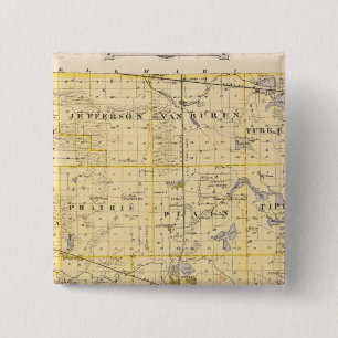 Map of Kosciusko County 2 Inch Square Button