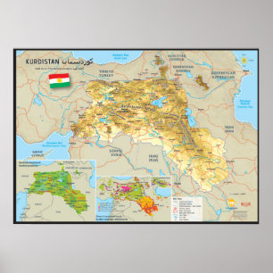 Map of Kurdistan Poster