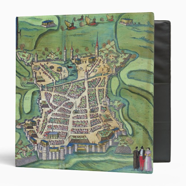 Map of La Rochelle, from 'Civitates Orbis Terrarum Binder (Front/Inside)