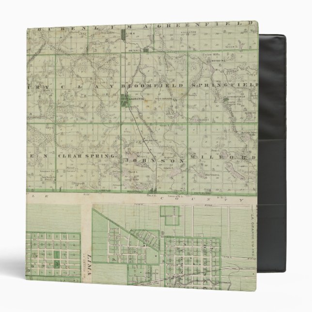 Map of Lagrange County with La Grange, Lima Binder (Front/Inside)