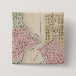 Map of Lake City, and Map of Wabasha, Minnesota 2 Inch Square Button