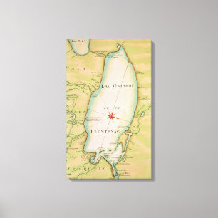 Map of Lake Ontario Canvas Print