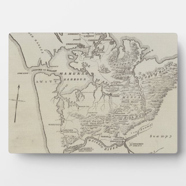 Map of land between Auckland & Waikato River Plaque (Front)