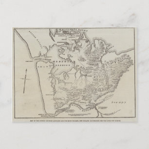 Map of land between Auckland & Waikato River Postcard
