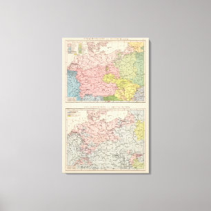 Map of Languages and Religions in Germany Canvas Print