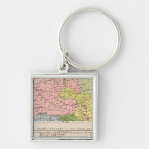 Map of Languages and Religions in Germany Keychain