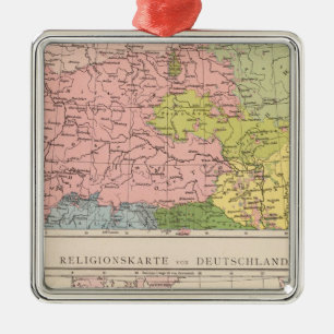 Map of Languages and Religions in Germany Metal Ornament