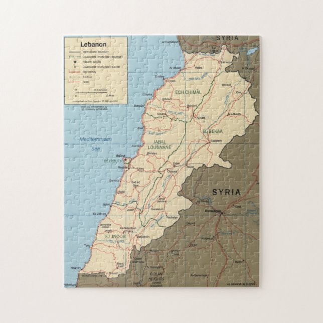 Map of Lebanon (2000) Jigsaw Puzzle (Vertical)