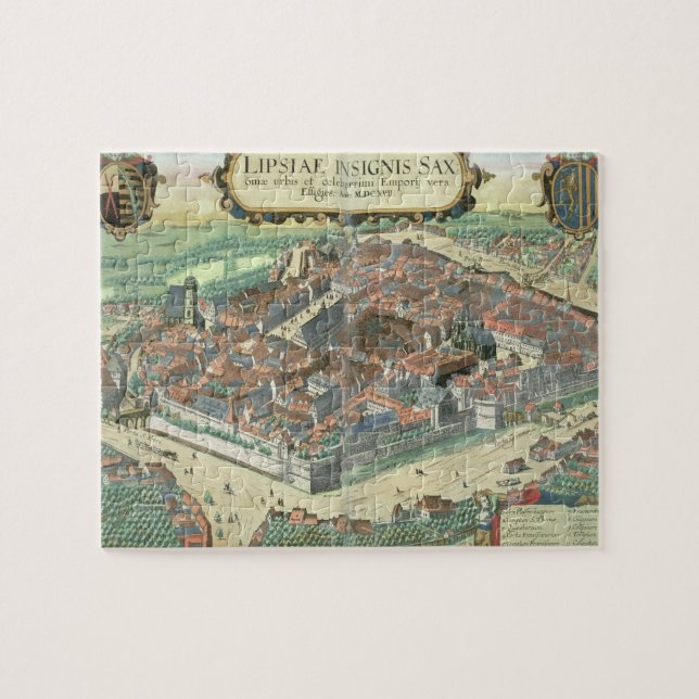 Map of Leipzig, from 'Civitates Orbis Terrarum' by Jigsaw Puzzle (Horizontal)