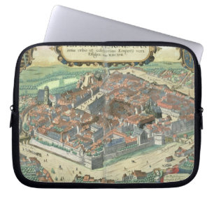 Map of Leipzig, from 'Civitates Orbis Terrarum' by Laptop Sleeve