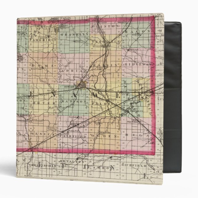 Map of Lenawee County, Michigan Binder (Front/Inside)