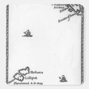 Map of Lilliput and Blefuscu Square Sticker