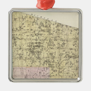 Map of Lincoln County Metal Ornament