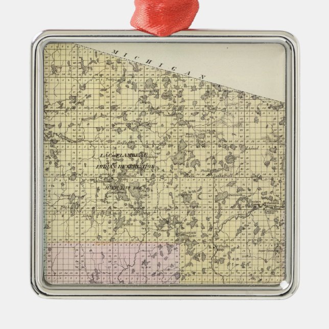 Map of Lincoln County Metal Ornament (Front)