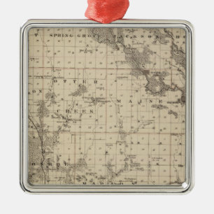 Map of Linn County, State of Iowa Metal Ornament