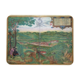 Map of Linz, from 'Civitates Orbis Terrarum' by Ge Magnet