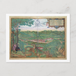 Map of Linz, from 'Civitates Orbis Terrarum' by Ge Postcard