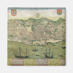Map of Lisbon, from 'Civitates Orbis Terrarum' by Magnet