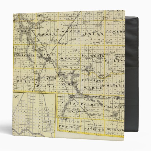 Map of Livingston County and Pontiac Binder (Front/Inside)