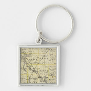 Map of Livingston County and Pontiac Keychain