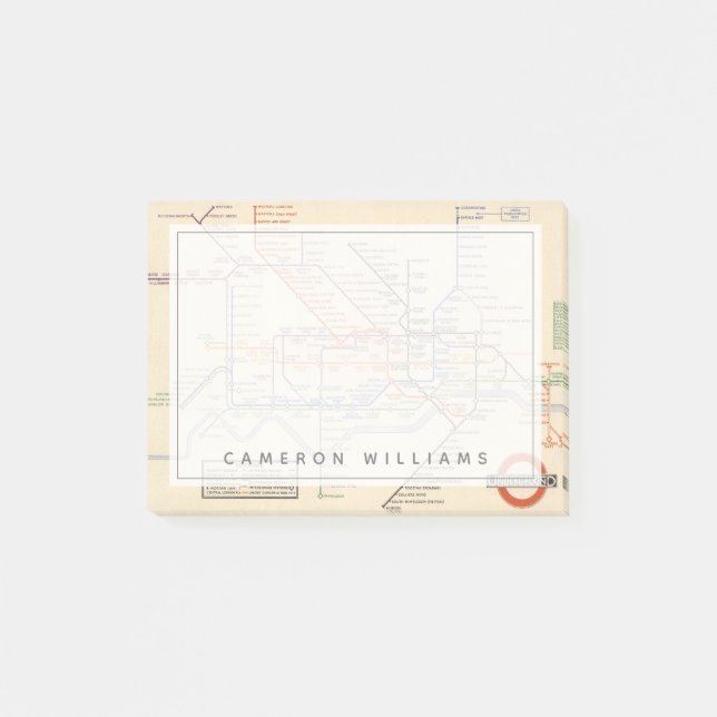 Map of London's Underground Railways Post-it Notes (Front)