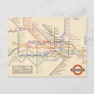 Map of London's Underground Railways Postcard