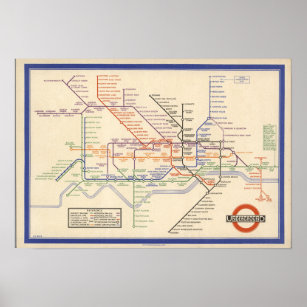 Map of London's Underground Railways Poster