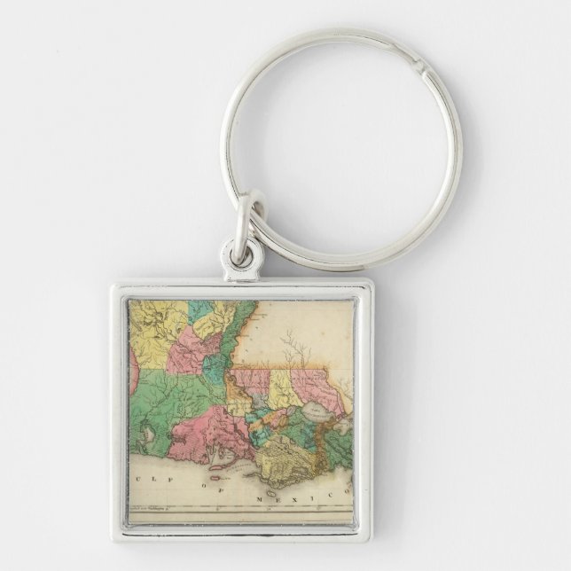 Map Of Louisiana Keychain (Front)