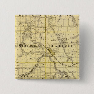 Map of Lucas County, State of Iowa 2 Inch Square Button