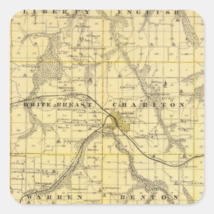 Map of Lucas County, State of Iowa Square Sticker