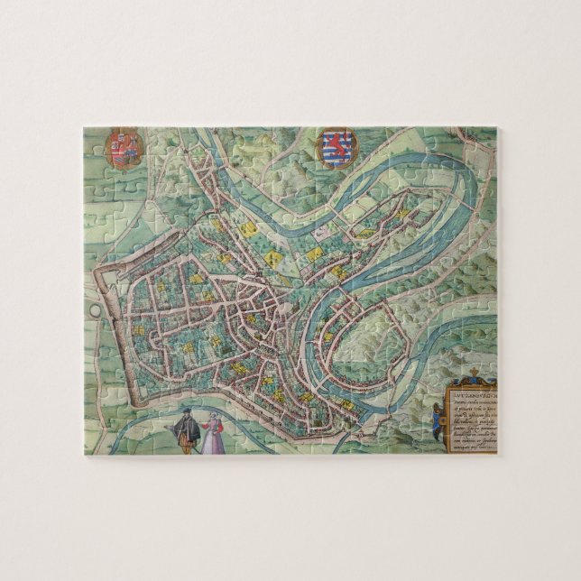Map of Luxembourg, from 'Civitates Orbis Terrarum' Jigsaw Puzzle (Horizontal)