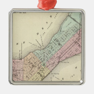 Map of Madison, Wisconsin Metal Ornament