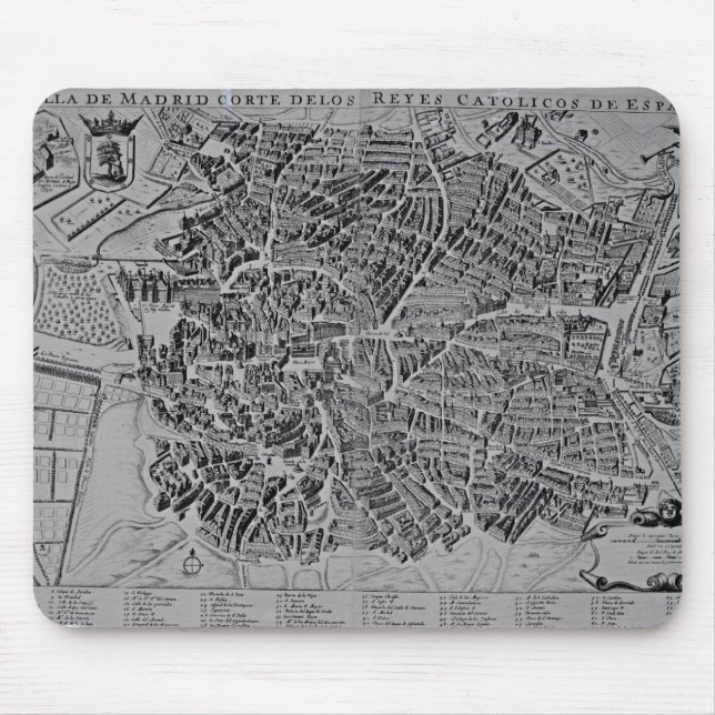 Map of Madrid Mouse Pad (Front)