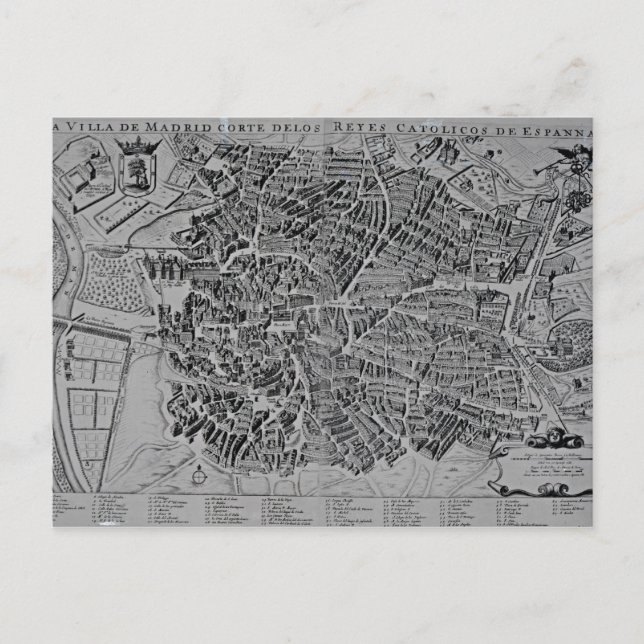 Map of Madrid Postcard (Front)