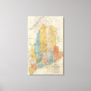 Map of Maine Canvas Print