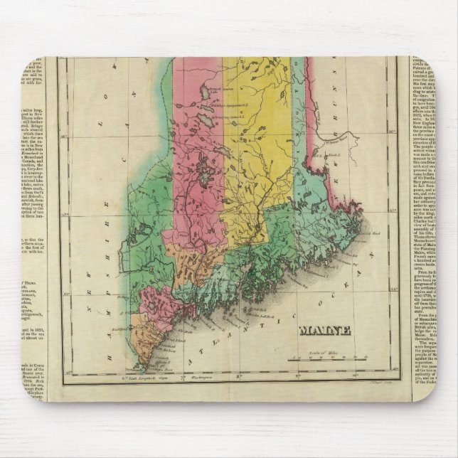 Map Of Maine Mouse Pad (Front)