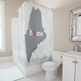 Map of MAINE with HOME and HEART