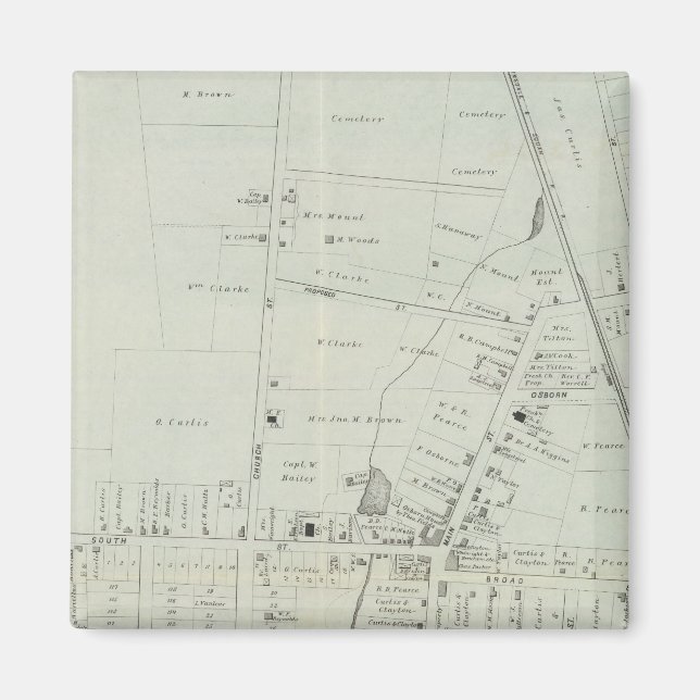 Map of Manasquan, New Jersey Magnet (Front)