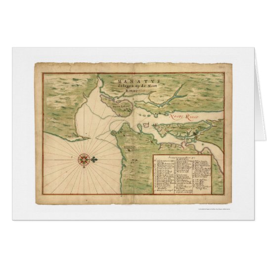 Map of Manhattan and the New York City Region 1639 Card