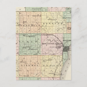 Map of Manitowoc County, State of Wisconsin Postcard